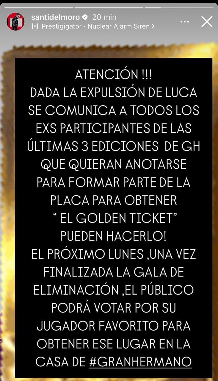 Santiago del moro - Golden ticket 2025