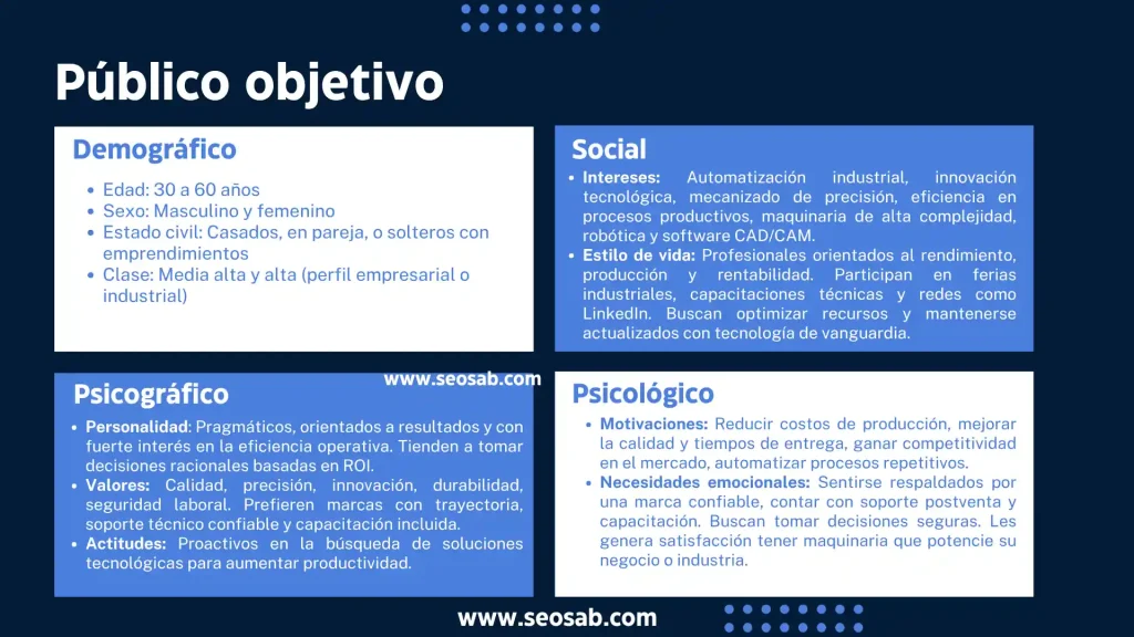 Ejemplo de target para empresa de software