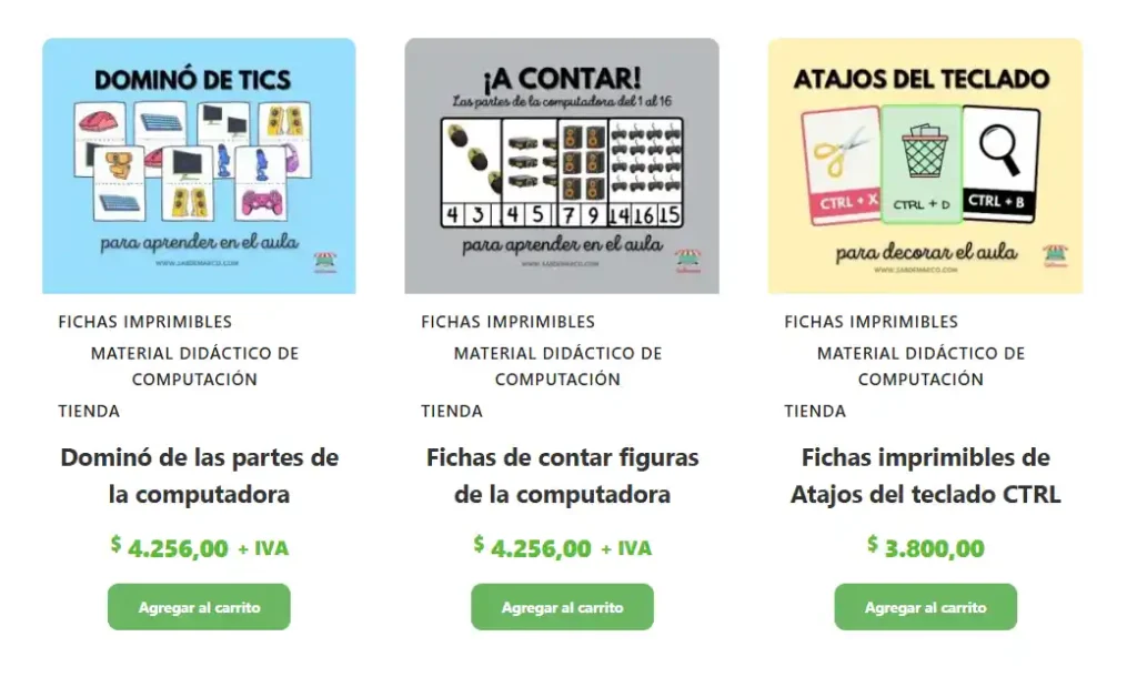 Info productos Recursostics