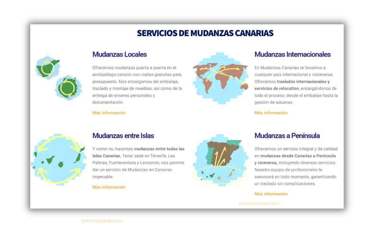 Mudanzas Canarias Diseño web