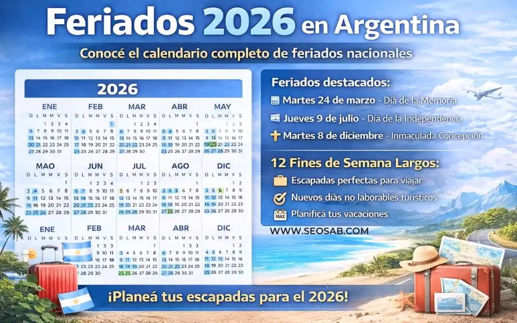 Feriados de 2026 en Argentina