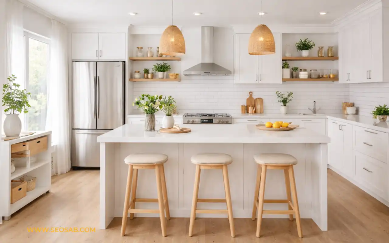 Diseños de cocina moderna blancas