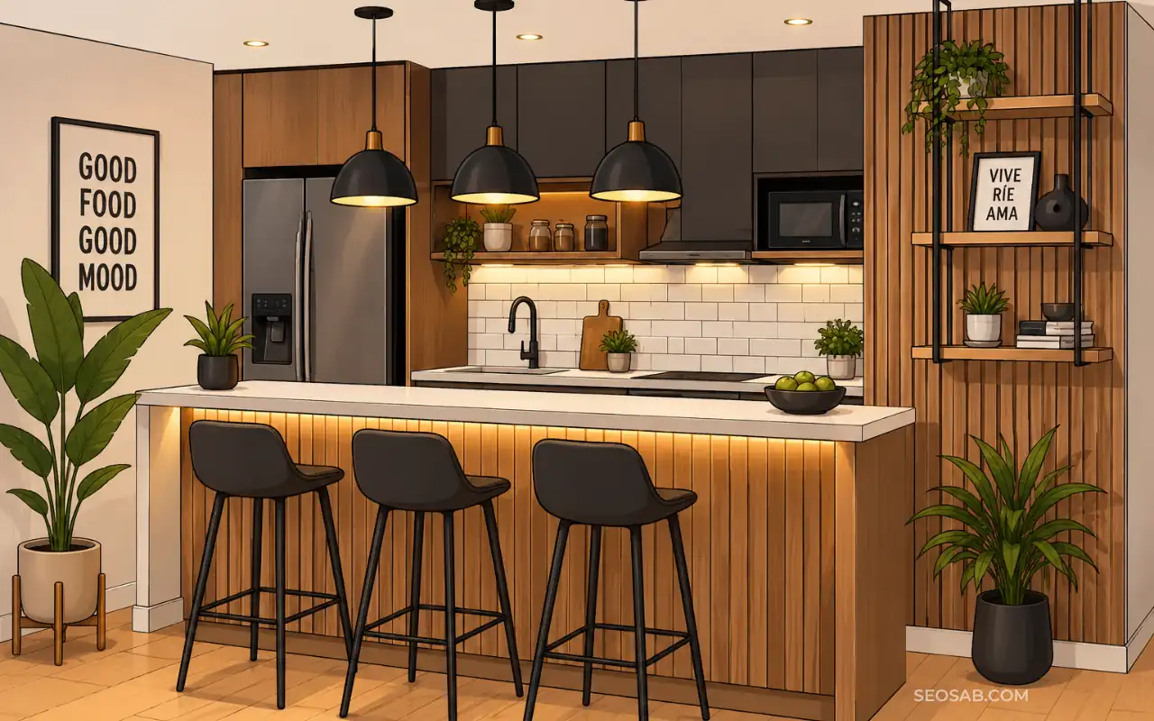 Cocinas con barras modernas