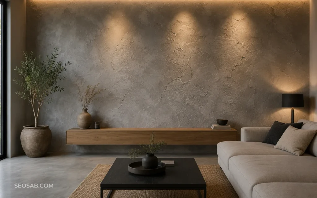 Cemento pulido para pared con textura