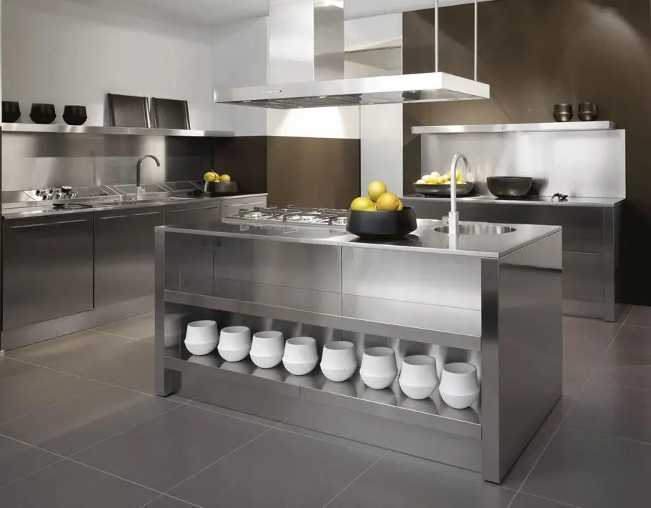 Cocinas modernas de acero inoxidable