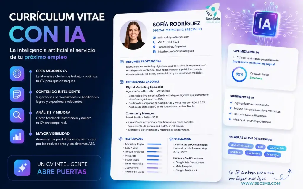 Prompts para crear un currículum vitae