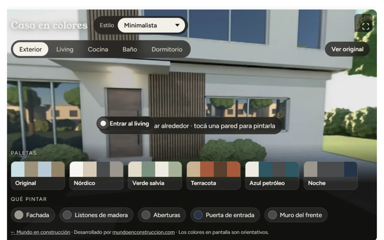 Experiencia 3D de pinturas para exteriores e interiores - Desarrollo de aplicaciones