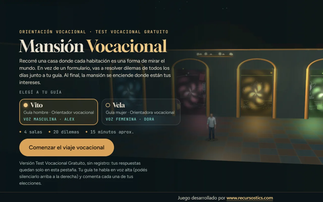 Test vocacional - Mansión 3D - Desarrollo de aplicaciones
