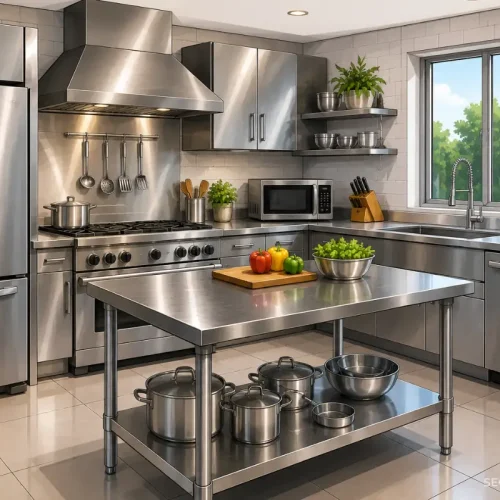 Cocinas modernas de acero inoxidable