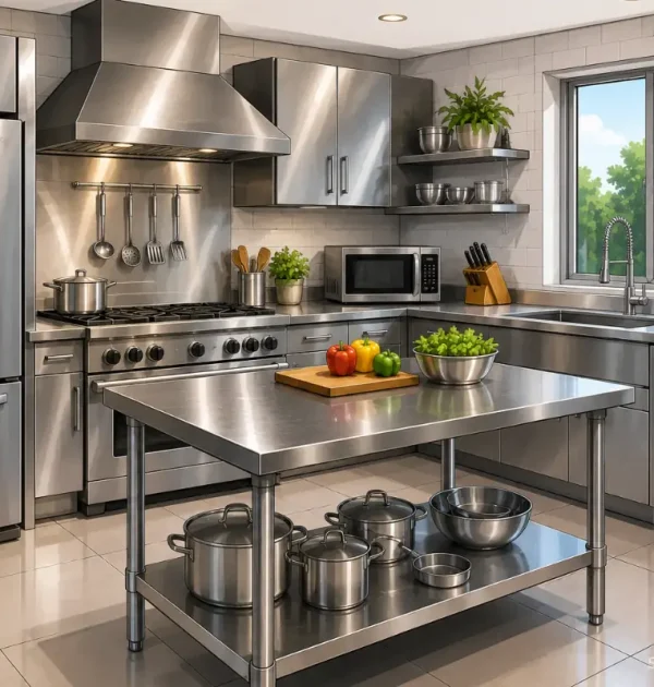 Cocinas modernas de acero inoxidable