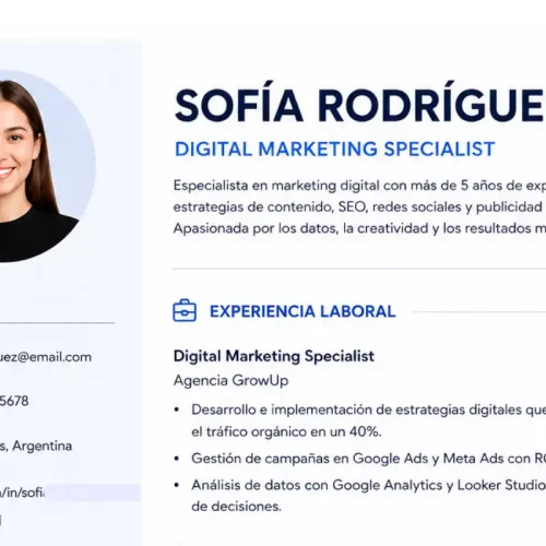 Prompts para crear un currículum vitae