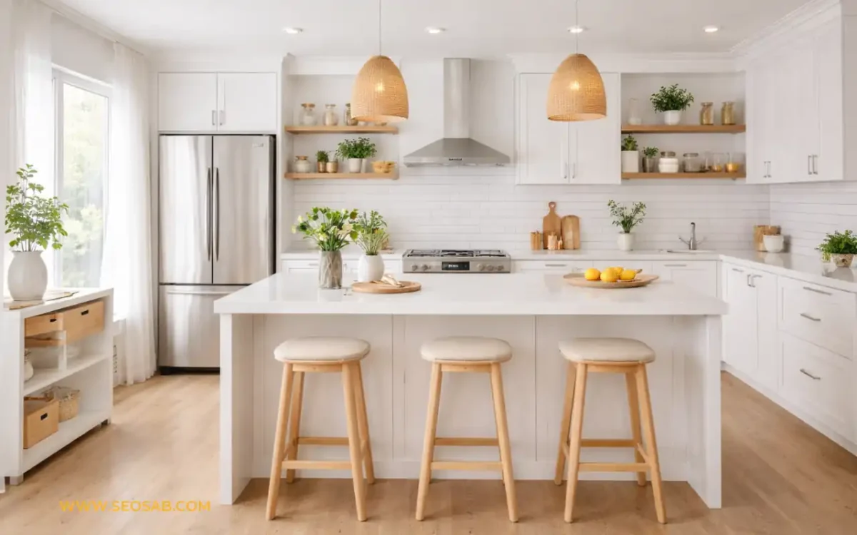 Diseños de cocina moderna blancas