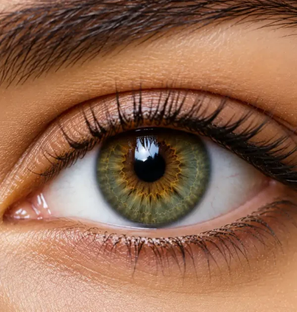 Ojos hazel verdes